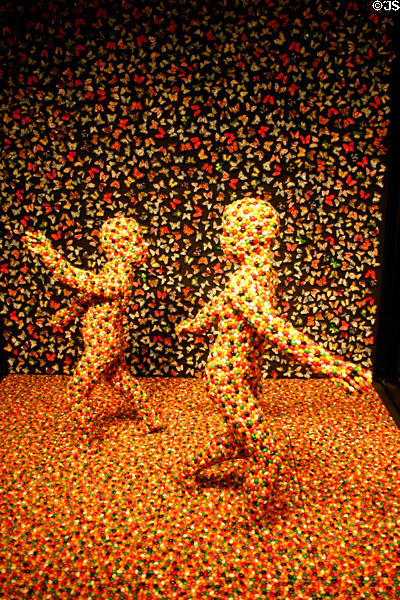 Jellybean People by Sandy Skogland symbolizes all people the same no matter what their color at National Liberty Museum. Philadelphia, PA.