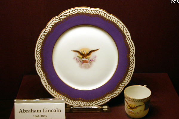 Abraham Lincoln dinner service in Liberty Museum. Philadelphia, PA.