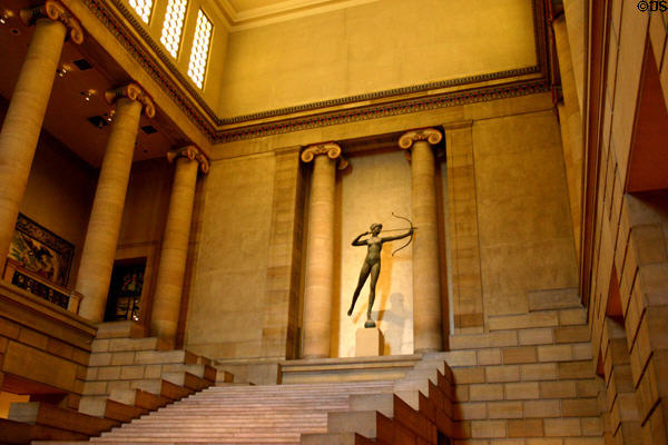 Entrance hall staircase of Philadelphia Museum of Art. Philadelphia, PA.
