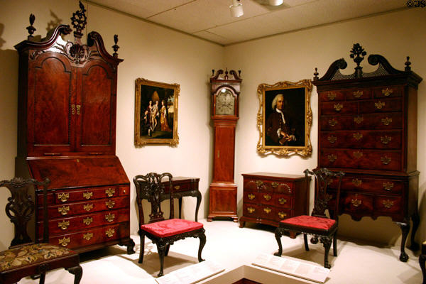 Early American furniture (mostly 18thC) at Philadelphia Museum of Art. Philadelphia, PA.
