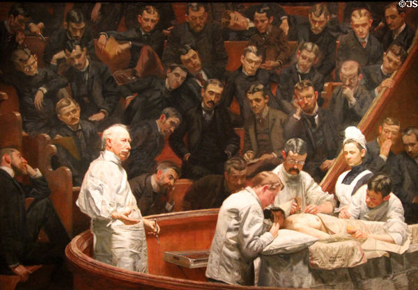 The Agnew Clinic (1889) painting by Thomas Eakins at Philadelphia Museum of Art. Philadelphia, PA.