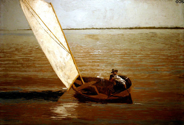 Sailing (c1875) painting by Thomas Eakins at Philadelphia Museum of Art. Philadelphia, PA.
