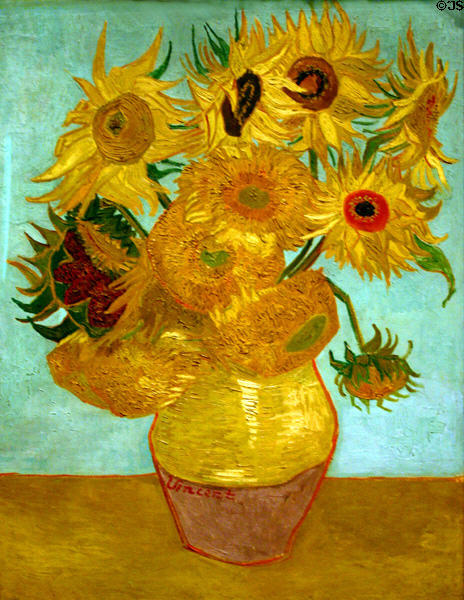Sunflowers (1888) by Vincent van Gogh at Philadelphia Museum of Art. Philadelphia, PA.