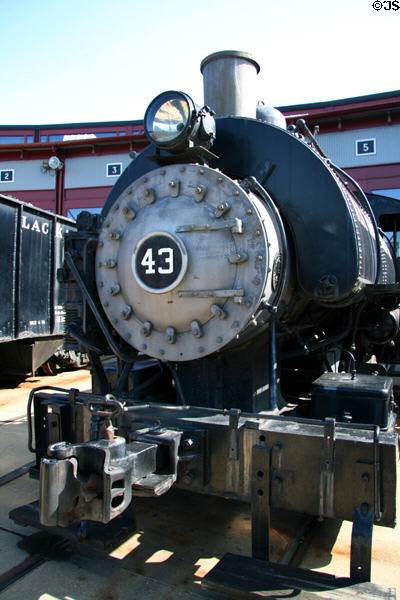 Nose of 0-4-0T Saddle Tank steam locomotive (1919) by Vulcan Iron Works (New Haven Trap Rock Co. #43) at Steamtown. Scranton, PA.