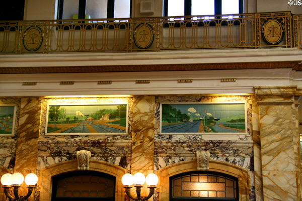 Railway murals in central hall of Lackawanna Railroad Station. Scranton, PA.