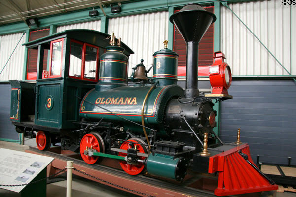 Steam locomotive Olomana #3 (1883) from Oahu, HI at Railroad Museum of Pennsylvania. Strasburg, PA.