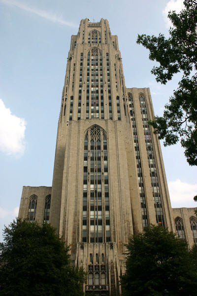 Cathedral of Learning (1936) (4200 Fifth Ave.) (42 floors). Pittsburgh, PA. Architect: Charles Klauder. On National Register.