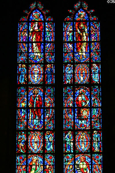 Stained glass saints in Heinz Chapel. Pittsburgh, PA.