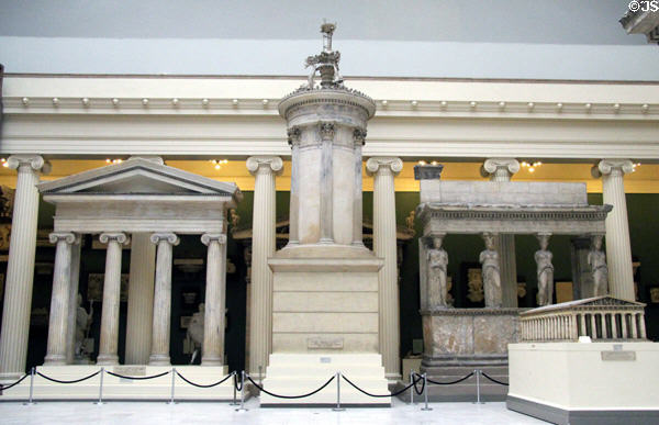 Reproduced Greek antique structures in Hall of Architecture at Carnegie Museum. Pittsburgh, PA.