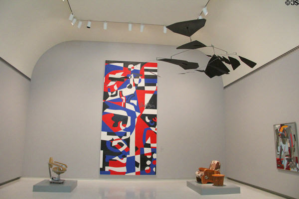 Modern art gallery with works by Stuart Davis (1957) & Alexander Calder (1941) at Carnegie Museum of Art. Pittsburgh, PA.