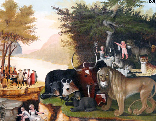 Peaceable Kingdom painting (c1837) by Edward Hicks at Carnegie Museum of Art. Pittsburgh, PA.