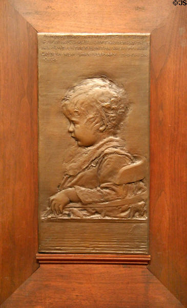 Homer Saint-Gaudens bronze relief (1882) by Augustus Saint-Gaudens at Carnegie Museum of Art. Pittsburgh, PA.