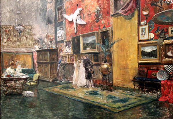 Tenth Street Studio painting (1880-1 & c1910) by William Merritt Chase at Carnegie Museum of Art. Pittsburgh, PA.