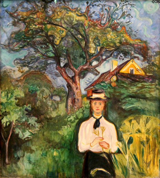 Girl under Apple Tree painting (1904) by Edvard Munch at Carnegie Museum of Art. Pittsburgh, PA.