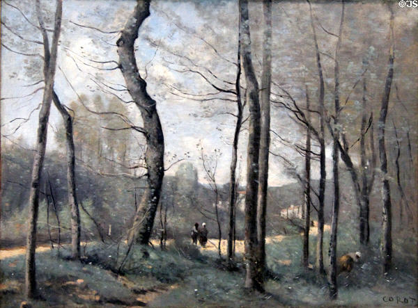 Early Spring near Mantes painting (c1855-65) by Jean-Baptiste-Camille Corot at Carnegie Museum of Art. Pittsburgh, PA.