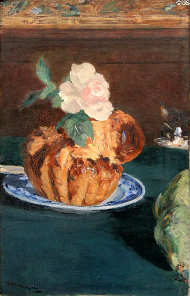 Still Life with Brioche painting (1880) by Édouard Manet at Carnegie Museum of Art. Pittsburgh, PA.