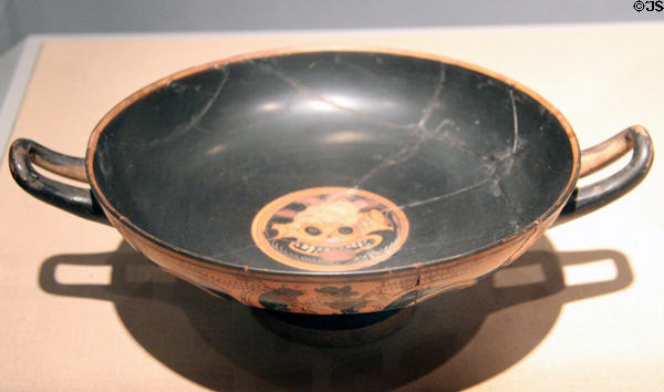 Greek black-figure earthenware cup (c500-480 BCE) at Carnegie Museum of Art. Pittsburgh, PA.