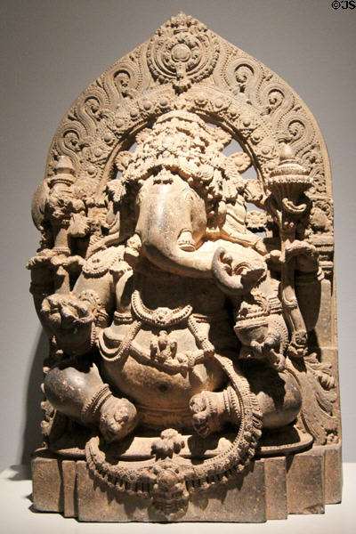 Indian stone sculpture of seated Ganesha (13thC) at Carnegie Museum of Art. Pittsburgh, PA.