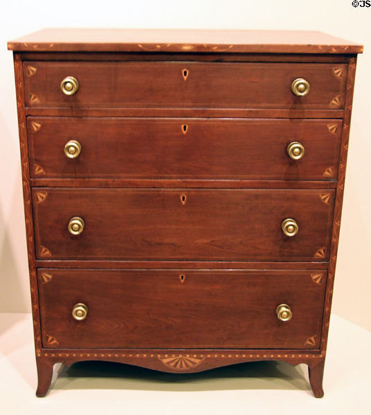 Chest of drawers (c1810) from Western PA at Carnegie Museum of Art. Pittsburgh, PA.