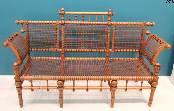 Settee (c1876) by George Hunzinger of Brooklyn, NY at Carnegie Museum of Art. Pittsburgh, PA.