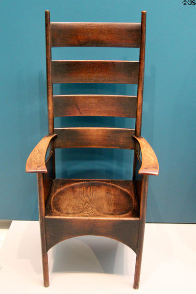 Armchair (1897) by Charles Rennie Mackintosh of Scotland at Carnegie Museum of Art. Pittsburgh, PA.