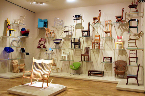 Collection of chairs at Carnegie Museum of Art. Pittsburgh, PA.