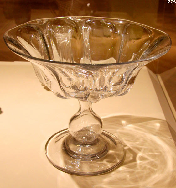 Glass compote (1835-70) prob. from Pittsburgh, PA at Carnegie Museum of Art. Pittsburgh, PA.