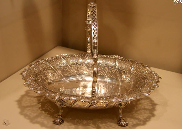 Silver cake basket (1757) by Aldridge & Stamper of London at Carnegie Museum of Art. Pittsburgh, PA.