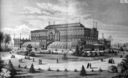 Horticultural Hall at Centennial Exposition (383x193 feet) (cost $231,466). Philadelphia, PA.
