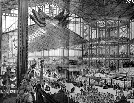 Central aisle of Main Exhibition Building at Centennial Exposition. Philadelphia, PA.