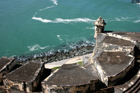 Morro Fortress firing steps run by US National Park Service. San Juan, PR.