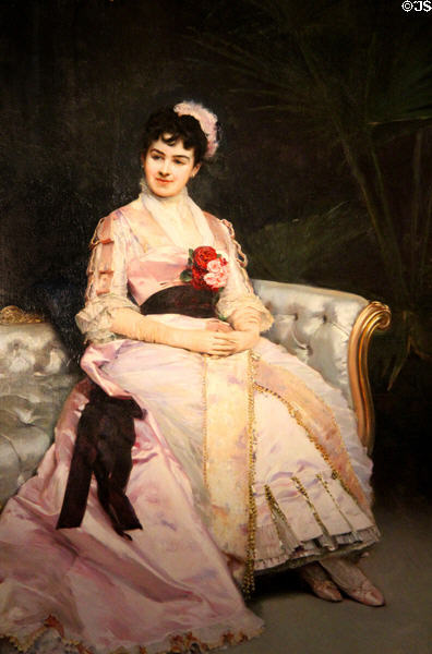 Portrait of Mrs. Cornelius Vanderbilt II (1880) by Spanish artist Raimundo de Madrazo y Garreta at The Breakers. Newport, RI.
