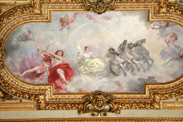 Goddess Aurora Heralding the Dawn ceiling painting in Dining Room at The Breakers. Newport, RI.