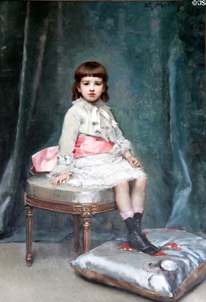 Portrait of Gertrude Vanderbilt at age of 5 (1880) by Spanish artist Madrazzo at The Breakers. Newport, RI.