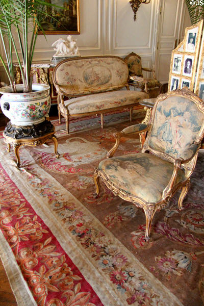 Aubusson carpet in Drawing Room at The Elms. Newport, RI.