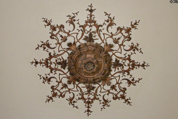 Chinoiserie Breakfast Room ceiling medallion at The Elms. Newport, RI.