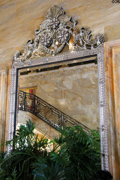 Mirror reflecting staircase at Marble House. Newport, RI.