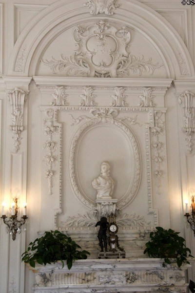 Reliefs over dining room fireplace at Rosecliff. Newport, RI.