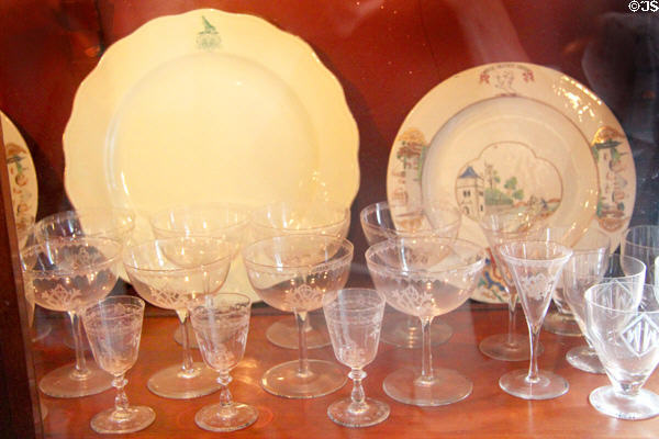 Glassware at Chateau-sur-Mer. Newport, RI.