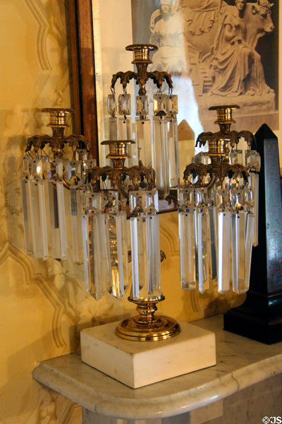 Candlestick with prisms at Chateau-sur-Mer. Newport, RI.