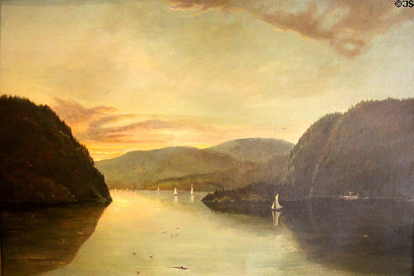 Hudson Highlands painting (1860) by George D. Brewerton at Chepstow. Newport, RI.