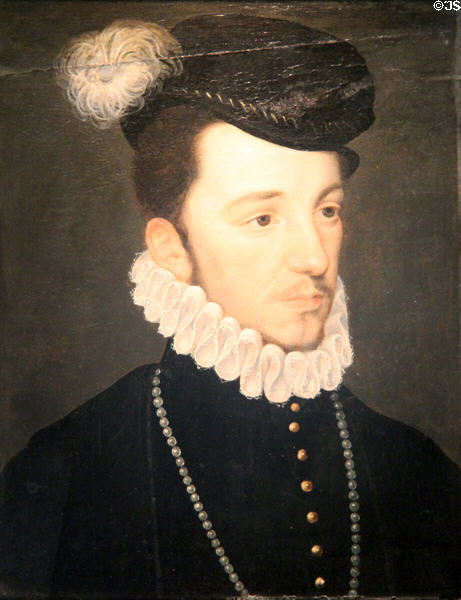 Portrait of Duc D'Alençon (c1571) in style of François Clouet at Rough Point. Newport, RI.