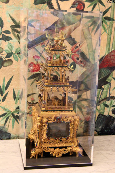 English musical automaton in form of pagoda (c1765) by John Henry Cox. RI.