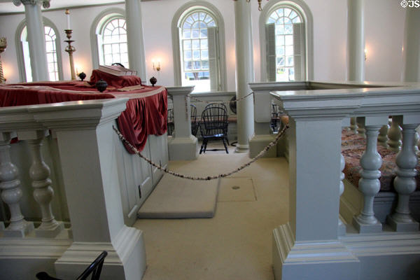 Podium (Bimah) in center of sanctuary at Touro Synagogue. Newport, RI.