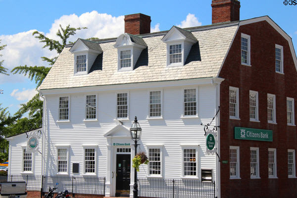 Rathburn-Gardner-Rivera House (now Citizens Bank) (1722) (on Washington Square). Newport, RI.