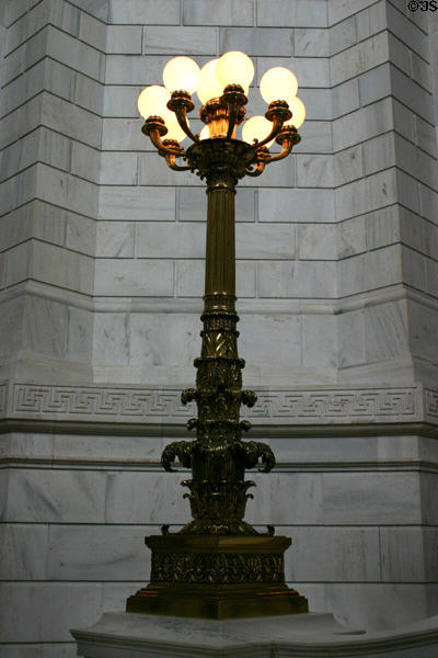 Lamp stand in Rhode Island State House. Providence, RI.