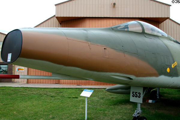 Nose of North American F-100A Super Sabre at South Dakota Air & Space Museum. SD.