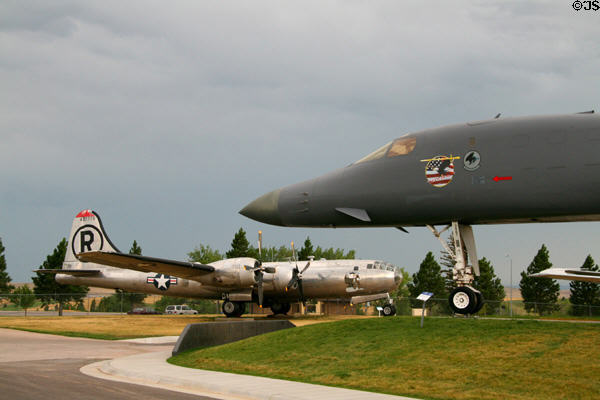 Boeing B-29 Superfortress & Rockwell B-1B Lancer at South Dakota Air & Space Museum. SD.