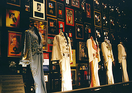 Elvis Presley's costumes & mementos at Graceland. Memphis, TN.