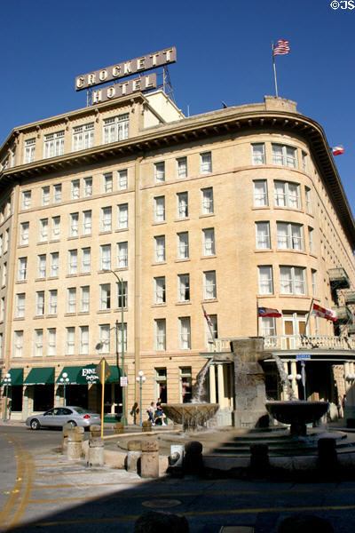 Crockett Hotel (1909 & 27) (Bonham St.) built by the International Order of Odd Fellows. San Antonio, TX. On National Register.